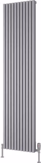 Bathroom Kingdom Albano Silver Designer Vertical Aluminium Radiator H: 180 cm, W: 43 cm