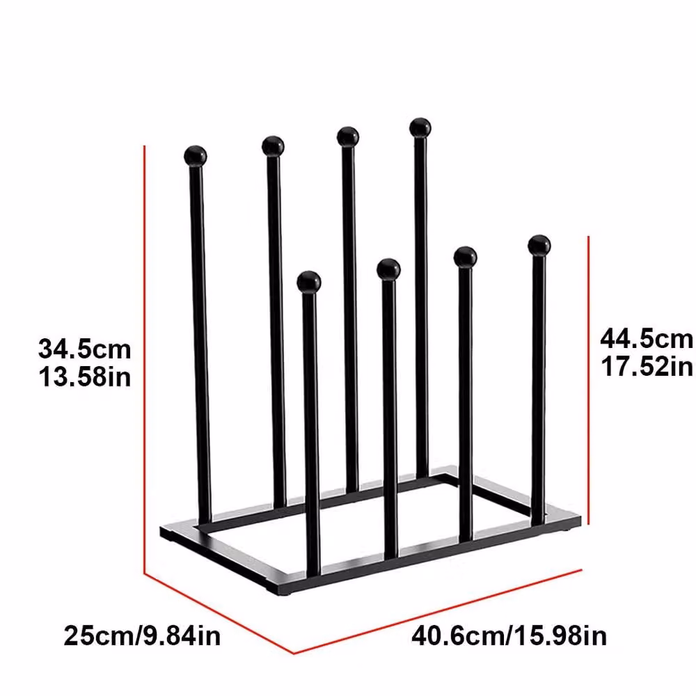 Kelvenix Black Metal Wellington Boot Shoe Rack for 4 Pairs – 2
