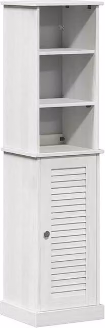 Berkfield Home 2-Piece Rustic Bathroom Furniture Set with Tall Cabinet and Shelving in Brown and White