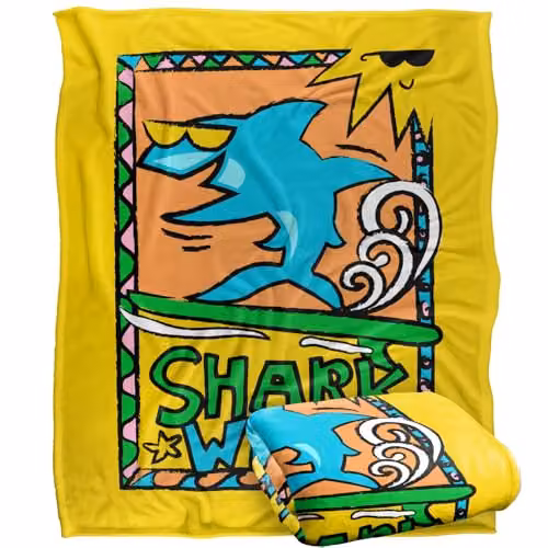 LOGOVISION Shark Week Television Series Soft Fleece Blanket, Multicolour, W: 152 cm, D: 127 cm