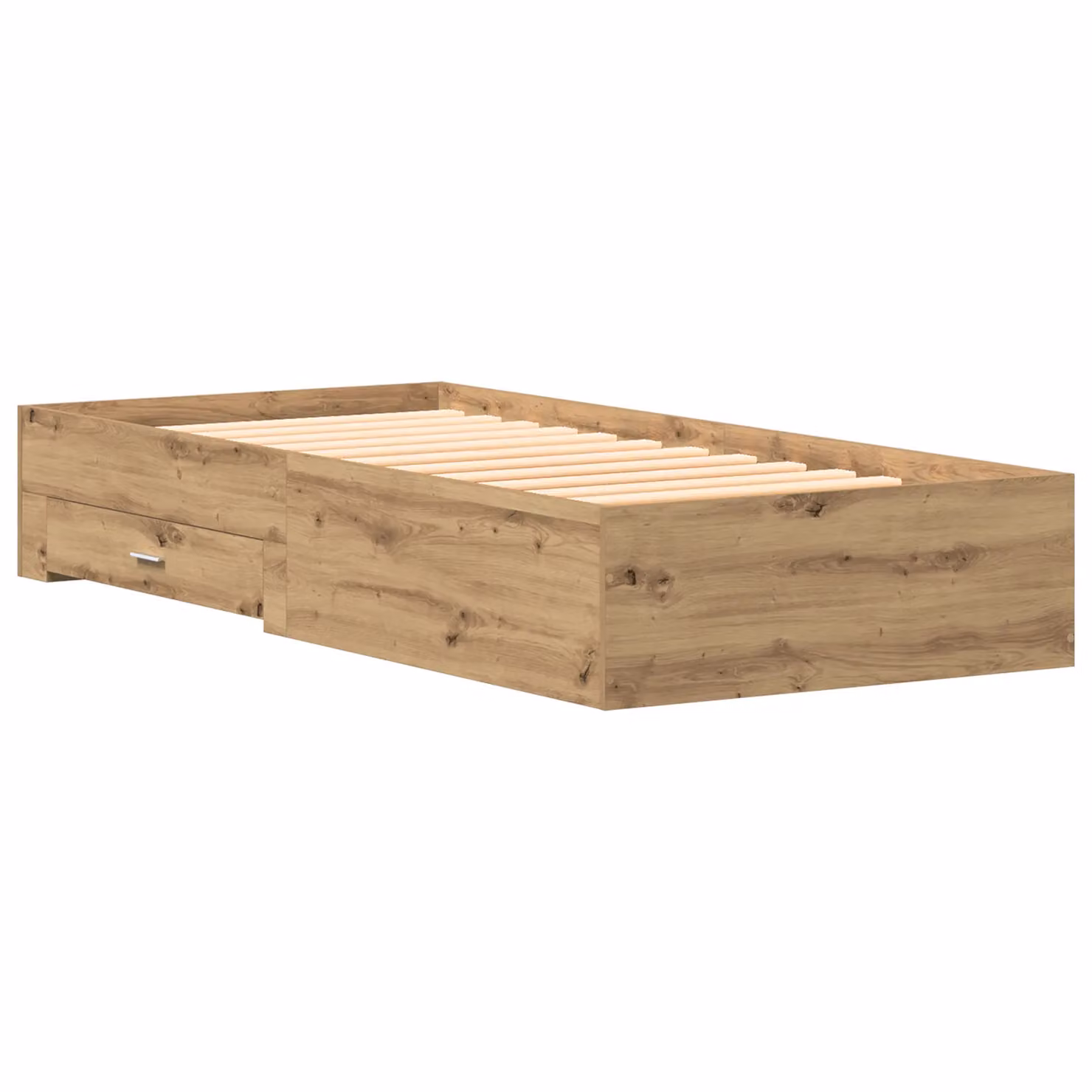 Berkfield Home Artisan Oak Bed Frame in Brown with Drawers, W/D/H: 90 x 200 cm – 2