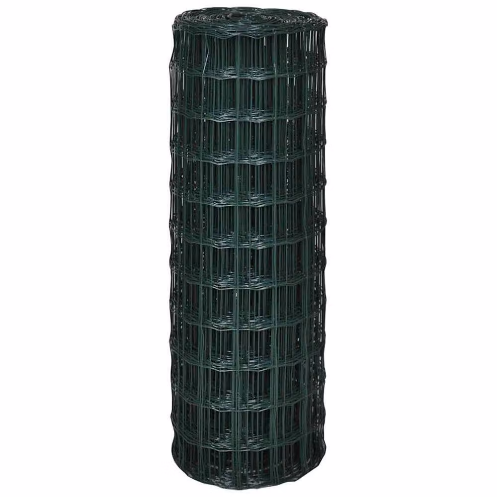 Berkfield Home Euro Fence Green PVC-Coated Steel Fencing, W: 10 m, H: 1.2 m – 3