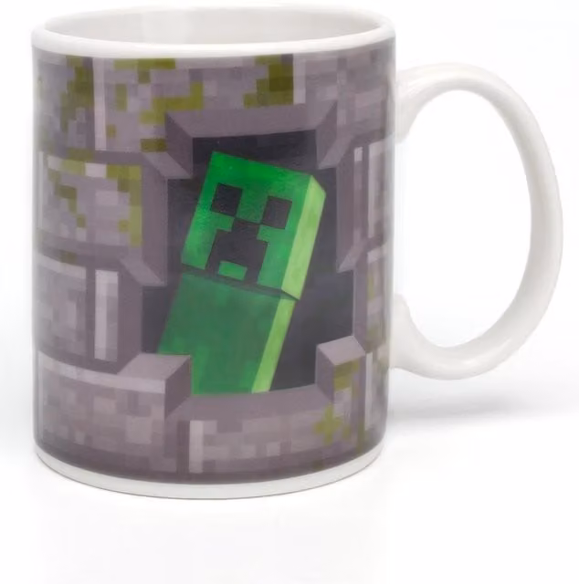 Minecraft Heat Changing Ceramic Mug in Grey and White