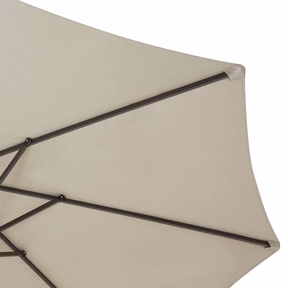 Wyld and Coco Beige Oval Garden Parasol with Powder Coated Aluminium Crank Frame – 5