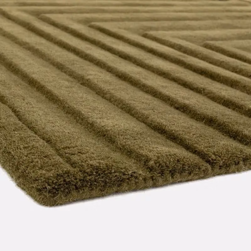 The Rug Shop UK Green Handmade Abstract Wool Area Rug, W: 120 cm, L: 170 cm – 4