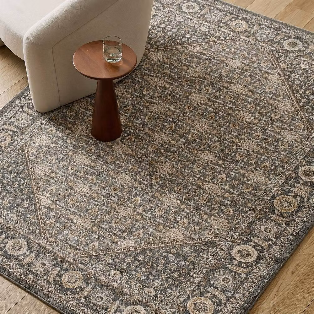 Livabliss Arda Vintage Boho Fringe Living Rug in Brown, Grey and Green, W: 200 cm, D: 290 cm – 2