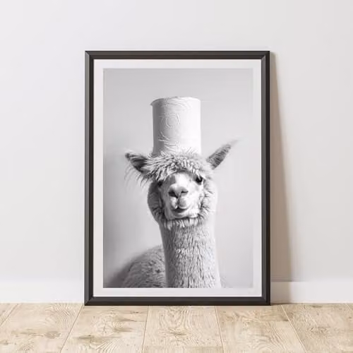 60 Second Makeover Alpaca Toilet Roll Animal Print Paper Poster, A4