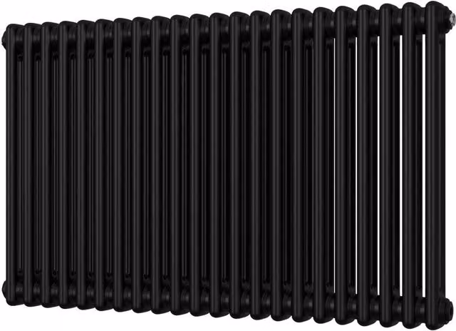 UK Radiators Black 2 Column Steel Horizontal Radiator H 600mm x W 988mm
