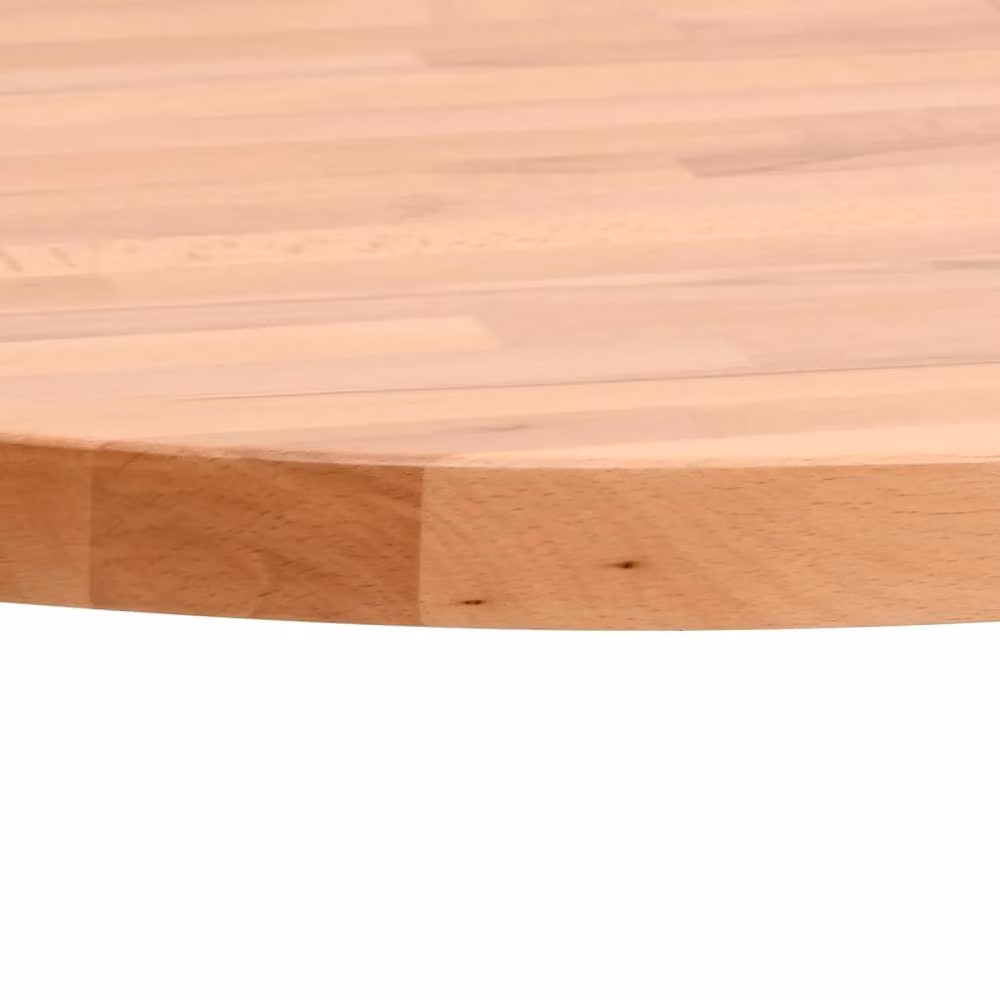 Berkfield Round Solid Wood Beech Table Top in Brown, Diameter: 60 cm, Thickness: 4 cm – 2