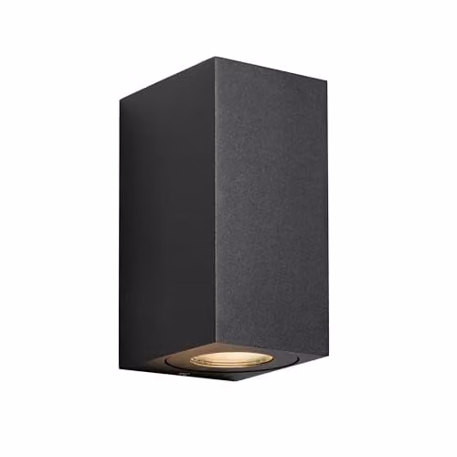 Nordlux Canto Black Metal Outdoor Wall Light with GU10 Up and Down Lighting, IP44 Saltwater Resistant – 1