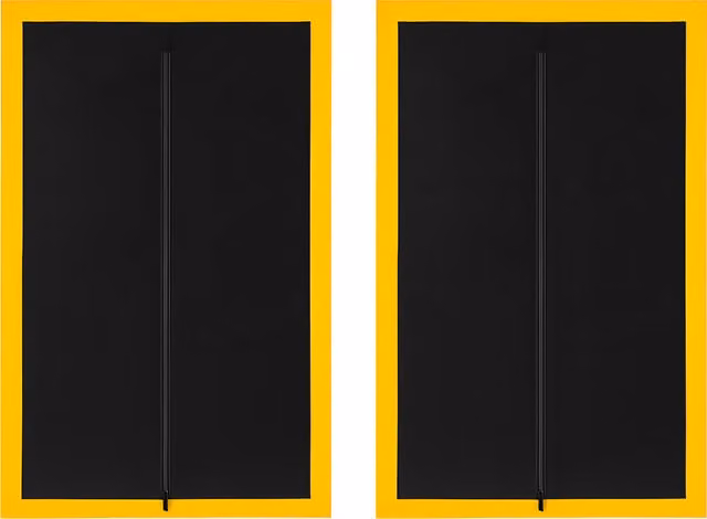 Sola 2-Pack Black Dust-Barrier Doorway Curtains with Double-Sided Zip and Tape-Mount, W/H: 110 x 220 cm