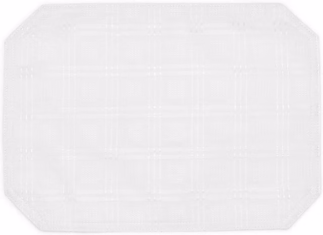 Kitchen Trends Modern Jacquard Hampton Table Cloth and 2 Piece Placemat Set in White