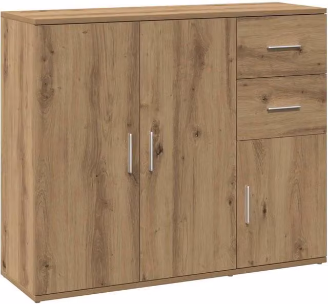 Berkfield Home Artisan Oak Sideboard in Brown, W/D/H: 91 x 29.5 x 75 cm – 1