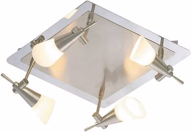 Netlighting Diama Flush Plate G9 4 Light Surface Mount Ceiling Light in Polished Chrome and Grey