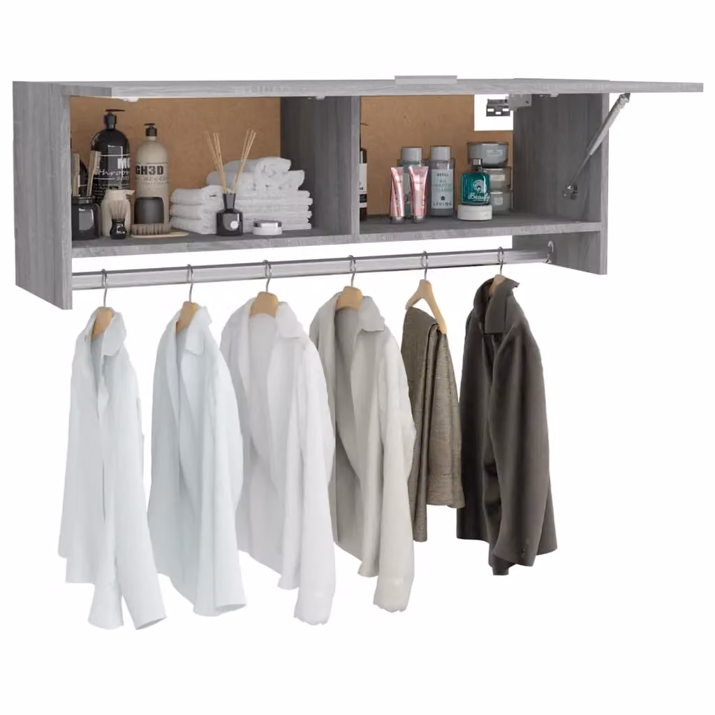 Berkfield Home Grey Sonoma Wardrobe in MDF, W/D/H: 100 x 32.5 x 35 cm – 3