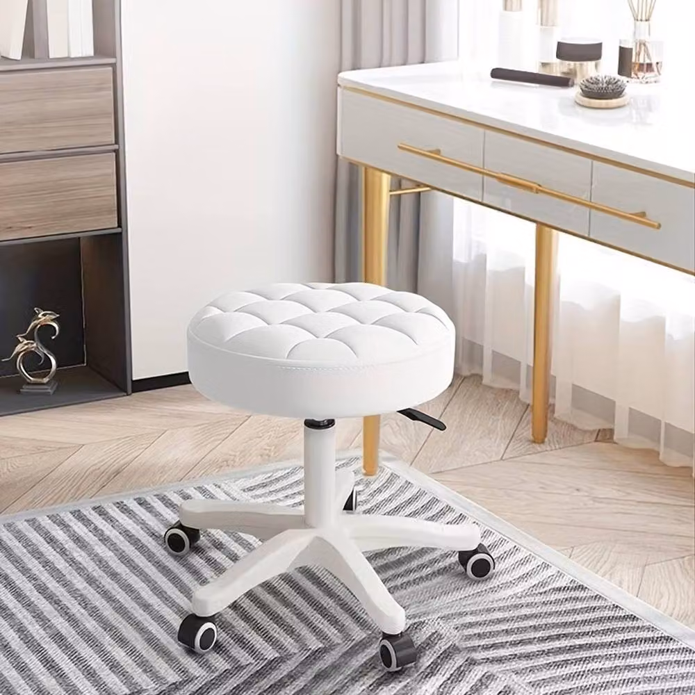 Ventryn Vintage Salon Chair with 360 Degree Swivel and Pneumatic Lift in White – 3