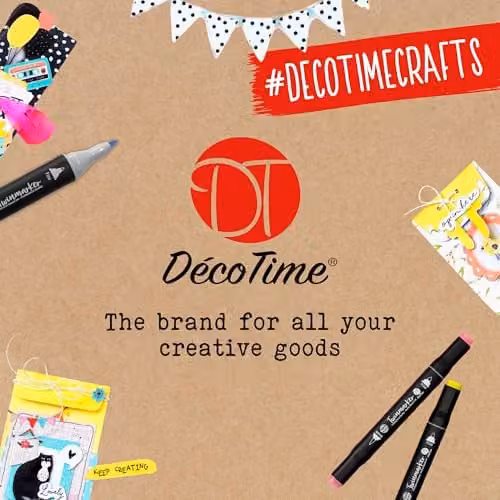 Decotime 100 Pack Multicolour Twin Alcohol Brush Ink Markers with Stackable Deco Tray – 6