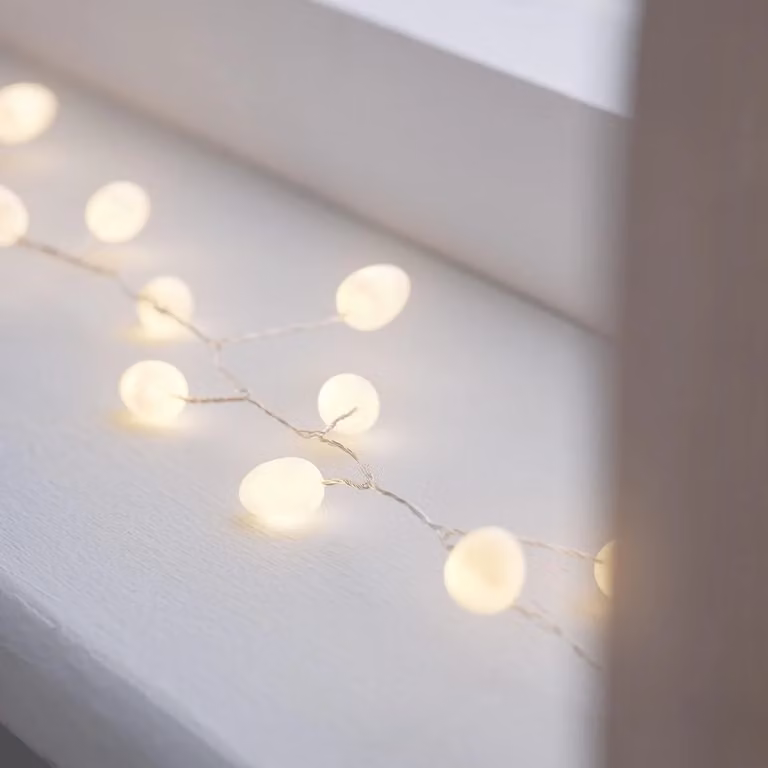Berry Micro LED Plug In Cluster Lights in Warm White and Silver