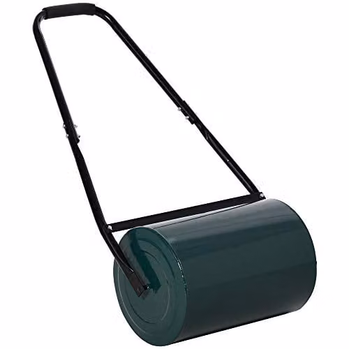 Outsunny Heavy Duty Metal Garden Lawn Roller with Water or Sand Filled Drum, Green – 1