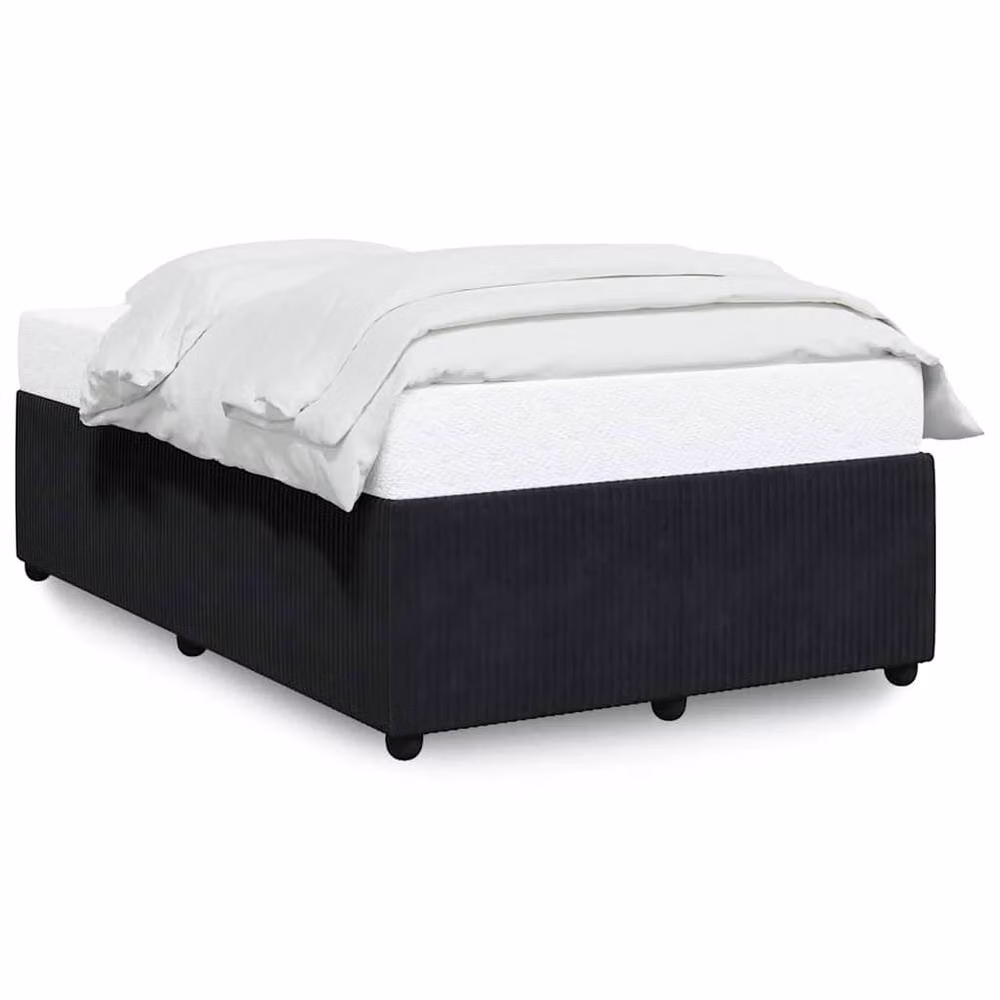 Berkfield Home Soft Velvet Bed Frame in Black, W/D/H: 140 x 190 x 46 cm – 3