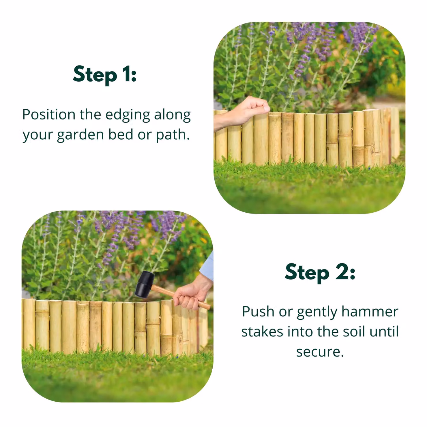Marco Paul Heavy Duty Bamboo Lawn Edging Border in Beige – 4