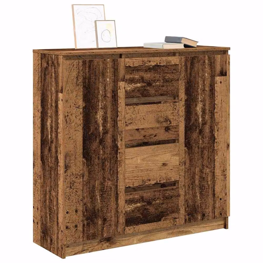 Berkfield Home Rustic Sideboard with Drawers in Brown, W/D/H: 100.5 x 35 x 98.5 cm – 3