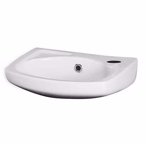 Nuie NCU832 Ceramic Wall Hung Basin, White, W: 35.0 cm, D: 28.0 cm, H: 14.0 cm