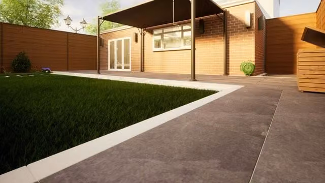 PBSL Group Natural Stone Field Tile, Beige and Grey, Matt Finish, W/D/H: 90 x 20 x 2.5 cm