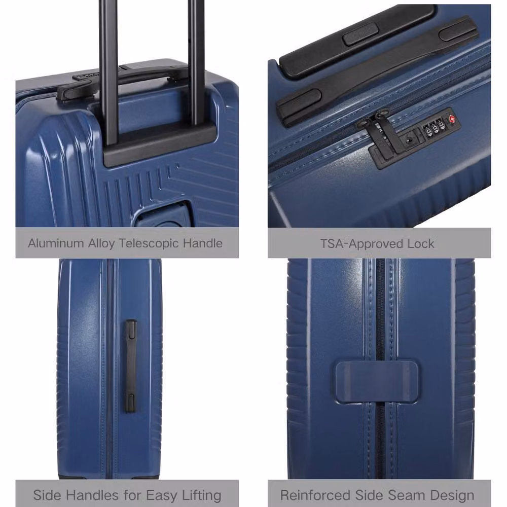 JLY 4 Piece Hard Shell Luggage Suitcase Set in Dark Blue – 4