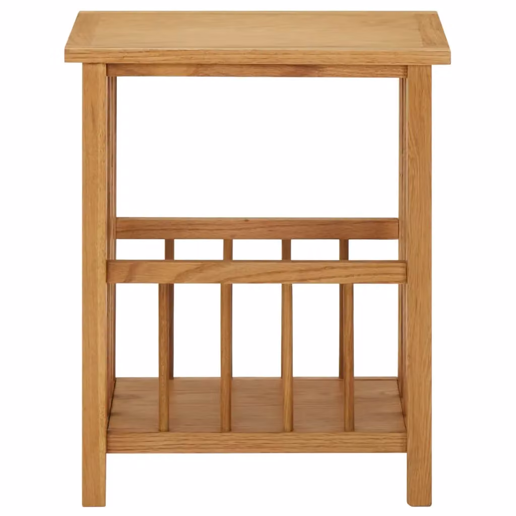 Berkfield Home Magazine Table in Brown Solid Oak Wood, W/D/H: 45 x 35 x 55 cm – 2