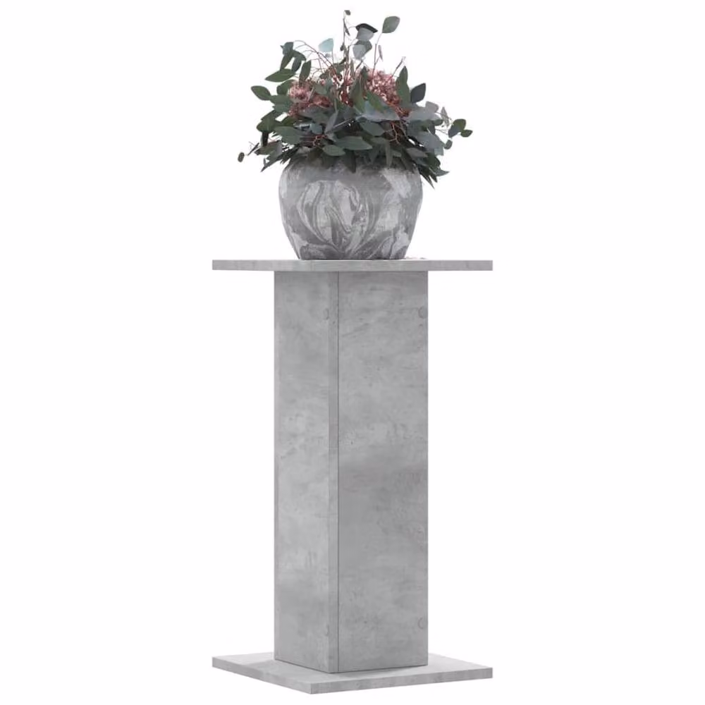 Berkfield Home Set of 2 Concrete Grey Plant Stands, W/D/H: 30 x 30 x 60 cm – 2