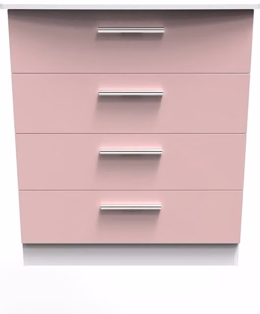 Knightsbridge Kobe 4 Drawer Chest in Pink and White