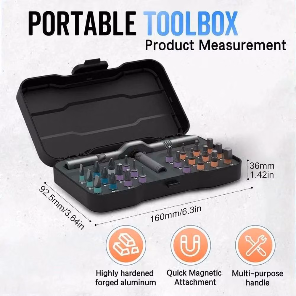 FLAVORA 24-in-1 Magnetic Manual Screwdriver Repair Tool Kit in Black – 5
