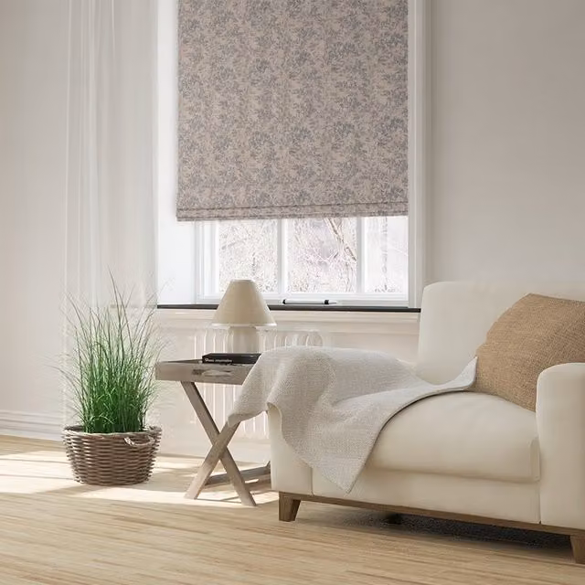 Trevone Made to Measure Blackout Roman Blind in Blue Denim Floral Design