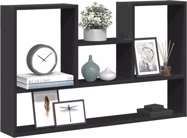 Berkfield Home Wall Mounted Shelf in Black, W/D/H: 99 x 15 x 60 cm – 1