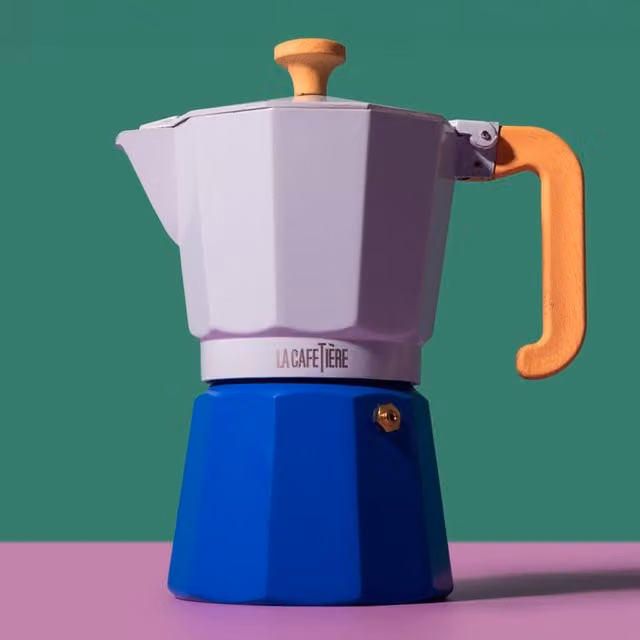 La Cafetiere Venice Aluminium Espresso Maker, Blue, Height: 19.5 cm