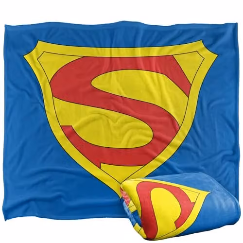 LOGOVISION Superman 1941 Gold Logo Shield Super Soft Fleece Throw Blanket, W: 127 cm x D: 152.4 cm