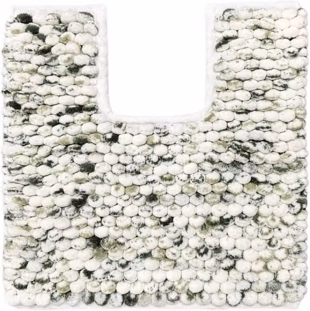 Allure Bath Fashions Marl Chunky Bobble Pedestal Toilet Mat, Green, W/D: 50 x 50 cm – 1
