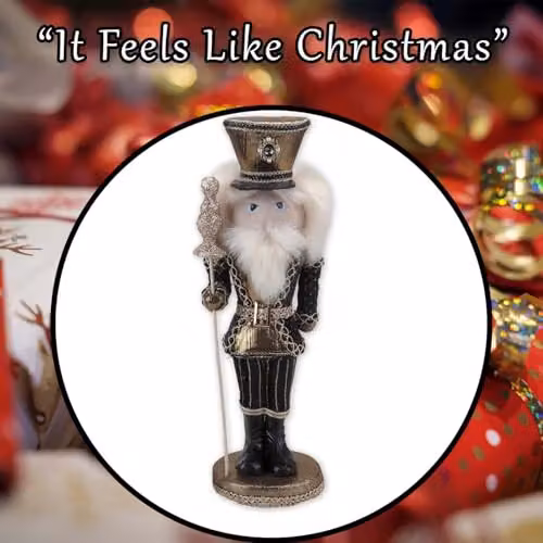 VFM e-Store Black Christmas Nutcracker Decoration, H 41 cm x W 13 cm x D 13 cm – 7