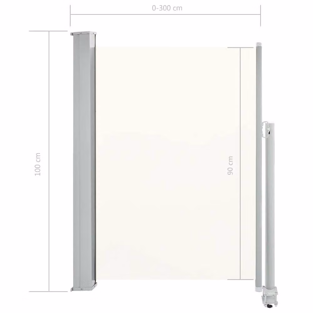 Berkfield Home Retractable Side Awning in Beige, W/D/H: 300 x 100 x 90 cm – 2