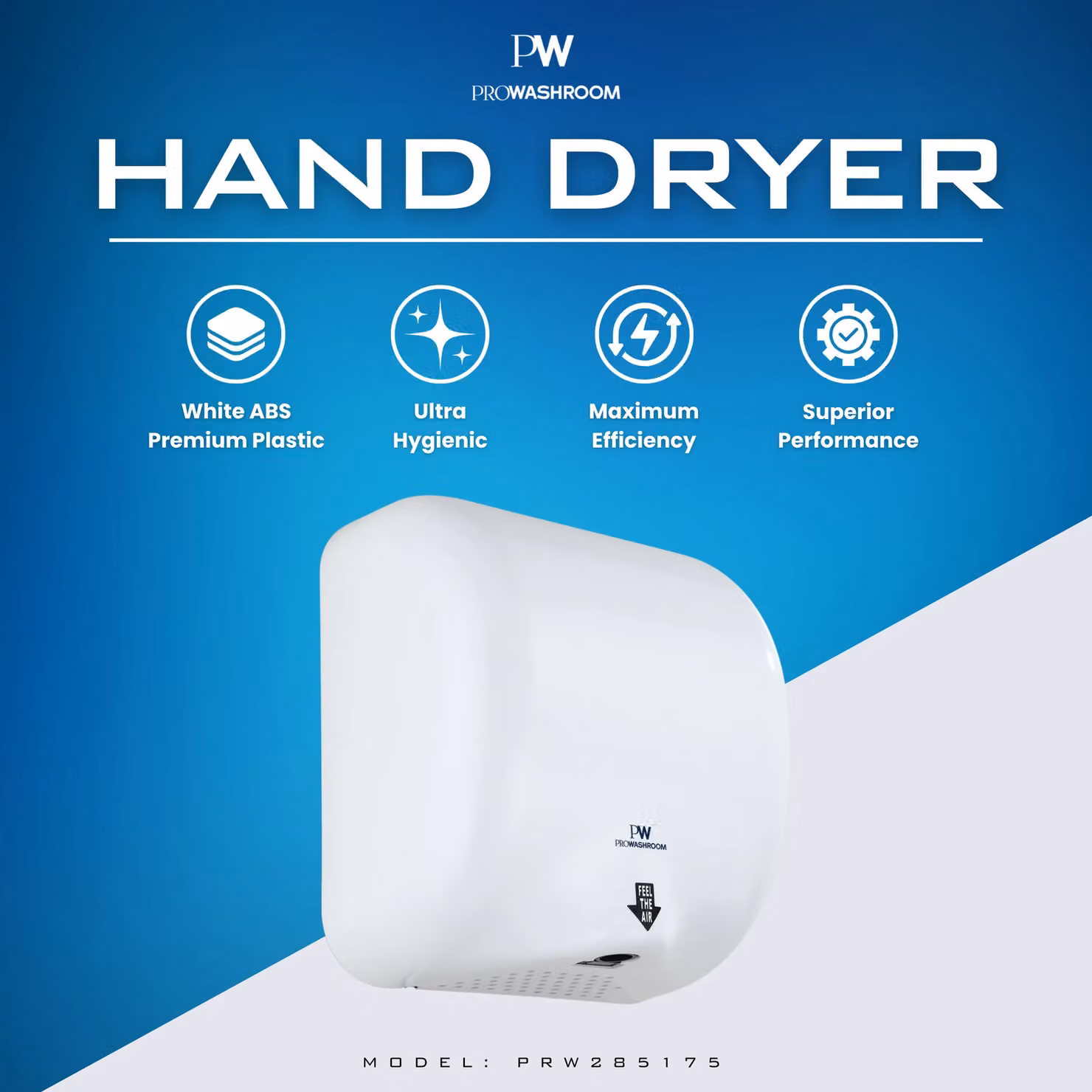 MYLEK Pro 1800w Bathroom Hand Dryer in White – 2