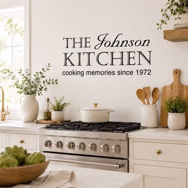 60 SECOND MAKEOVER Personalised Cooking Memories Kitchen Wall Sticker, Multicolour and Black, W: 60 cm, H: 125 cm – 1