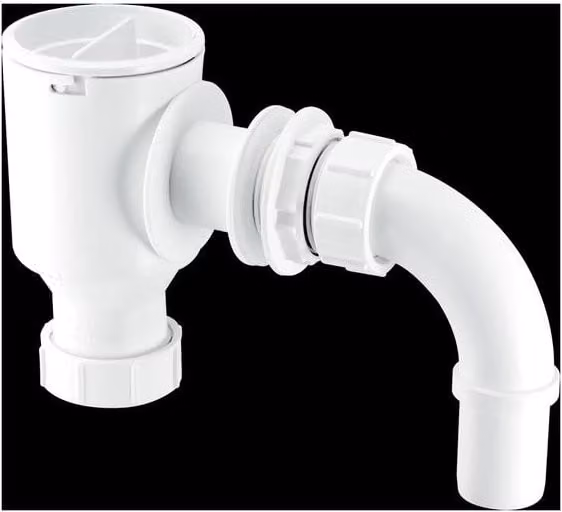 McAlpine 1" Complete Screened Tank Overflow Connector in White