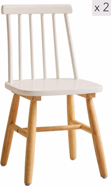 Nordlys Set of 2 Modern White Ash Wood Children's Chairs – 1