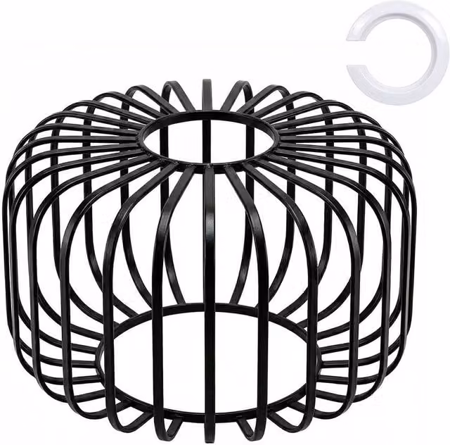 Emitto Industrial Black Metal Cylinder Pendant Light Shade with Reducer Ring – 1