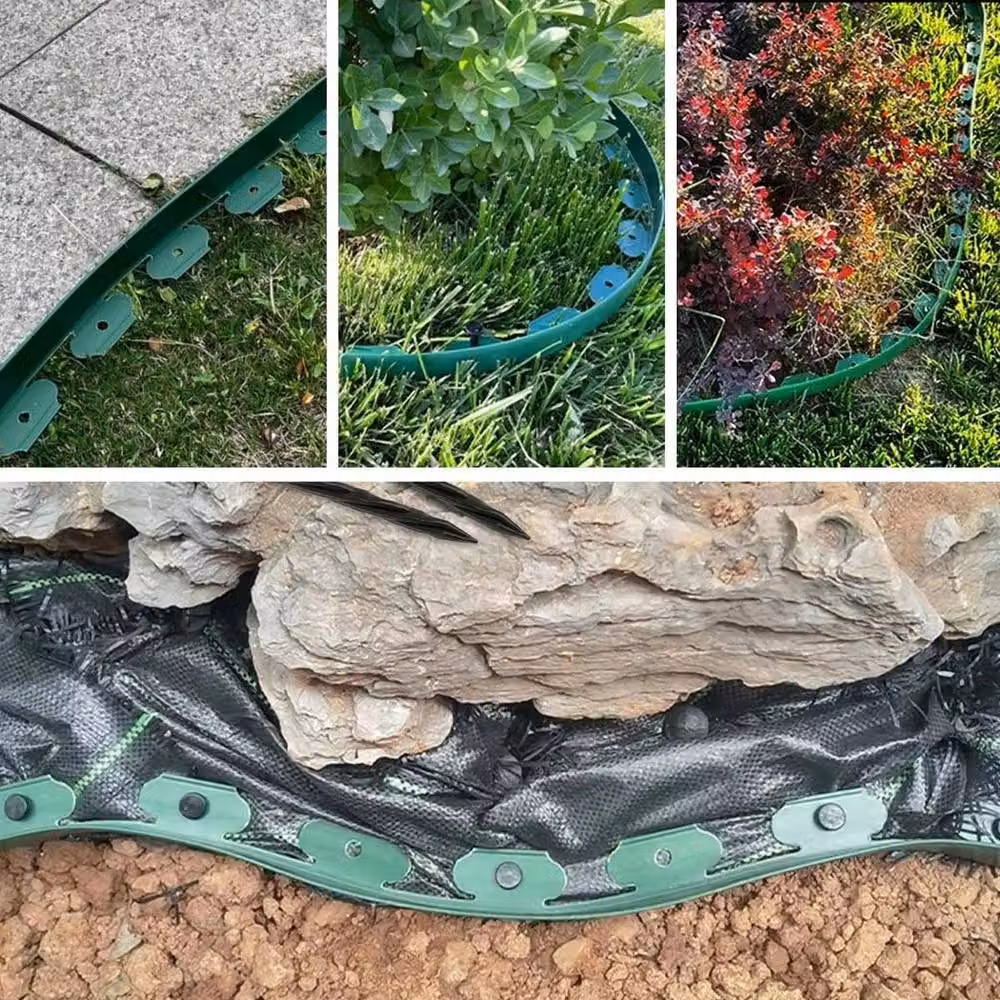 SPETLEK Green Flexible Plastic Garden Border for Grass and Lawns, 10 Metres – 5