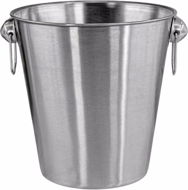 GEEZY Premium Stainless Steel Ice Bucket with Handles in Silver