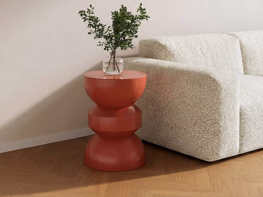 Vente-unique TOQO Metal Garden Side Table in Terracotta by MYLIA, W/D/H: 35 x 35 x 50 cm – 3