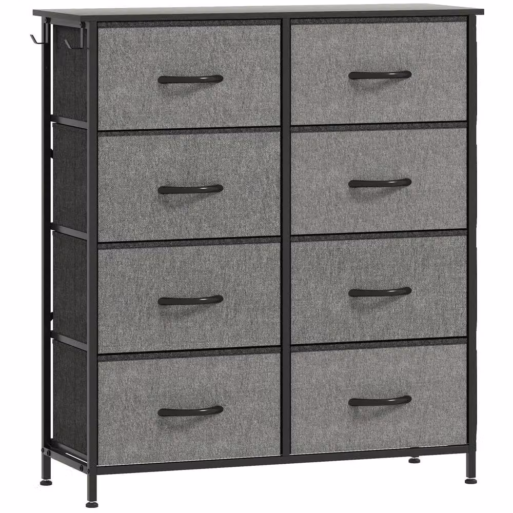 Wyld Haus Niri 8 Drawer Storage Chest in Charcoal Grey Fabric and Steel Frame, W/D/H: 94.5 x 30 x 86 cm – 2