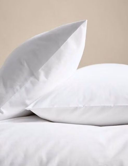 M&S Body Sensor Pure Cotton Pillowcases, 2 Pack, White